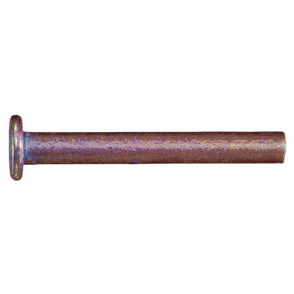 Midwest Fastener Solid Rivet, Flat Head, 3/16 in Dia., 1-1/2 in L, Steel Body, 10 PK 932506